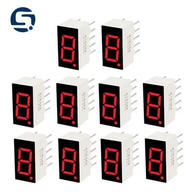 0. 3 tum 1 siffrig röd LED 7 segment display